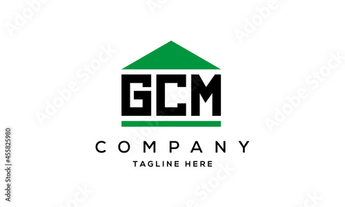 GCM three letter house for real estate logo design photo