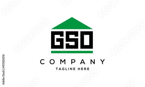 GSO three letter house for real estate logo design photo