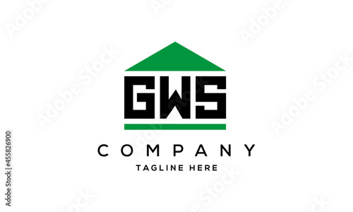 GWS three letter house for real estate logo design