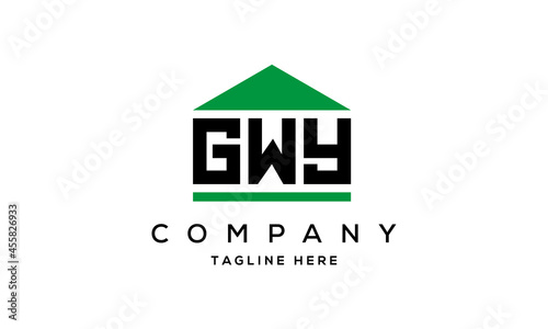 GWY three letter house for real estate logo design photo