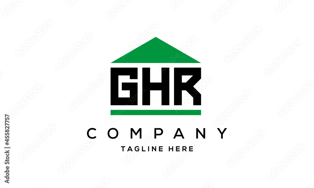 GHR three letter house for real estate logo design GHR three letter house for real estate logo design