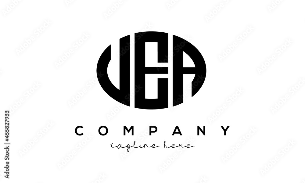 UEA three Letters creative circle logo design