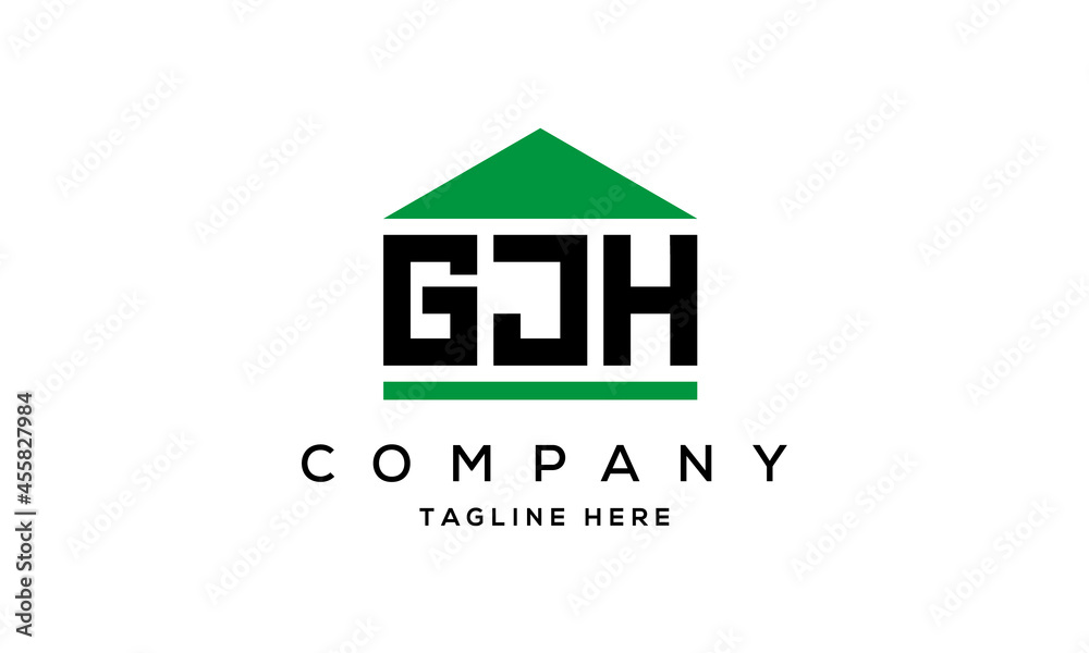 GJH three letter house for real estate logo design GJH three letter house for real estate logo design