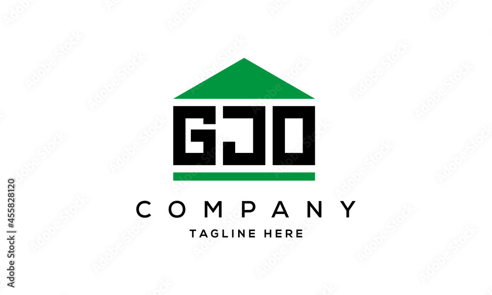 GJO three letter house for real estate logo design GJO three letter house for real estate logo design