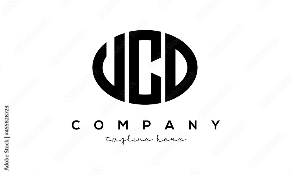 UCD three Letters creative circle logo design