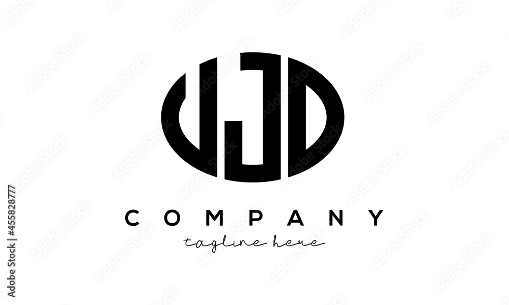 UJD three Letters creative circle logo design