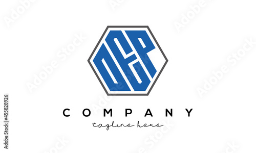 letters OEP creative polygon logo victor template photo