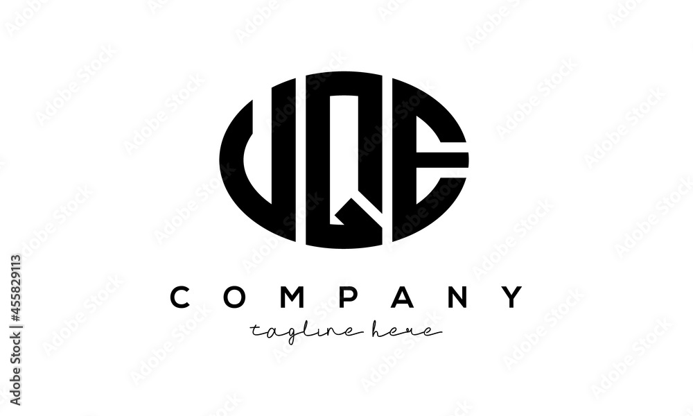 UQE three Letters creative circle logo design UQE three Letters creative circle logo design