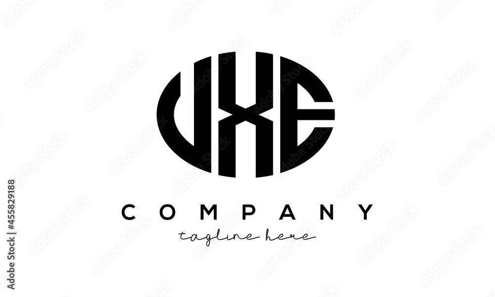 UXE three Letters creative circle logo design UXE three Letters creative circle logo design