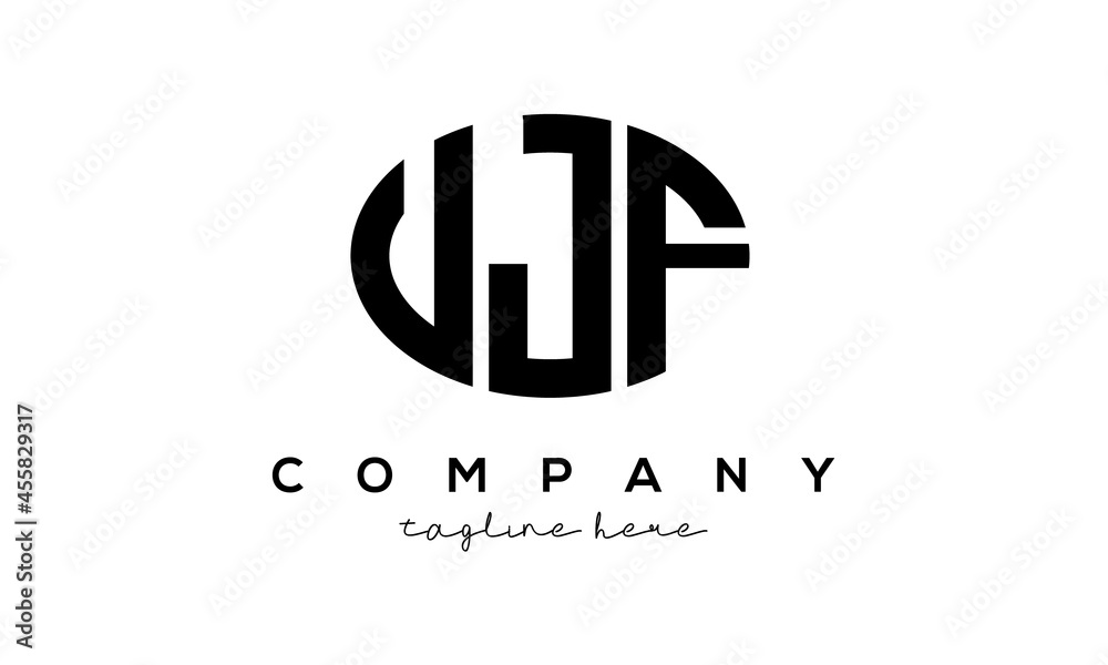 UJF three Letters creative circle logo design