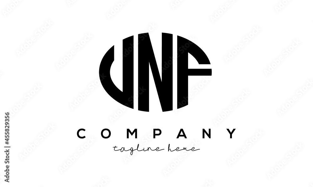 UNF three Letters creative circle logo design