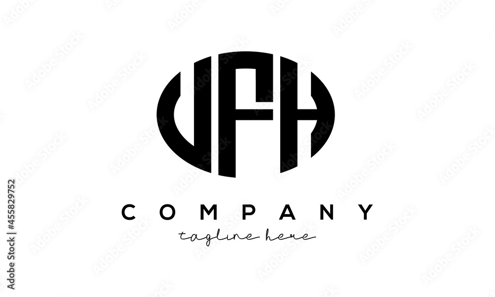 UFH three Letters creative circle logo design