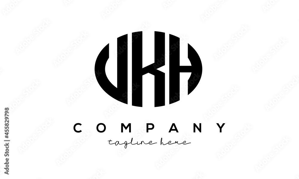UKH three Letters creative circle logo design UKH three Letters creative circle logo design
