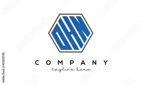 letters OHN creative polygon logo victor template photo