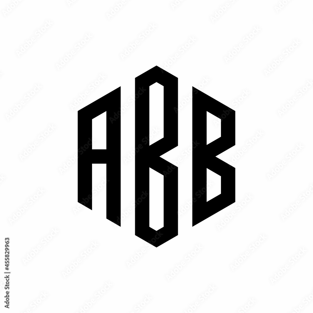 Initial three letter ABB logo hexagon Initial three letter ABB logo hexagon