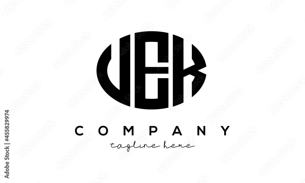 UEK three Letters creative circle logo design UEK three Letters creative circle logo design