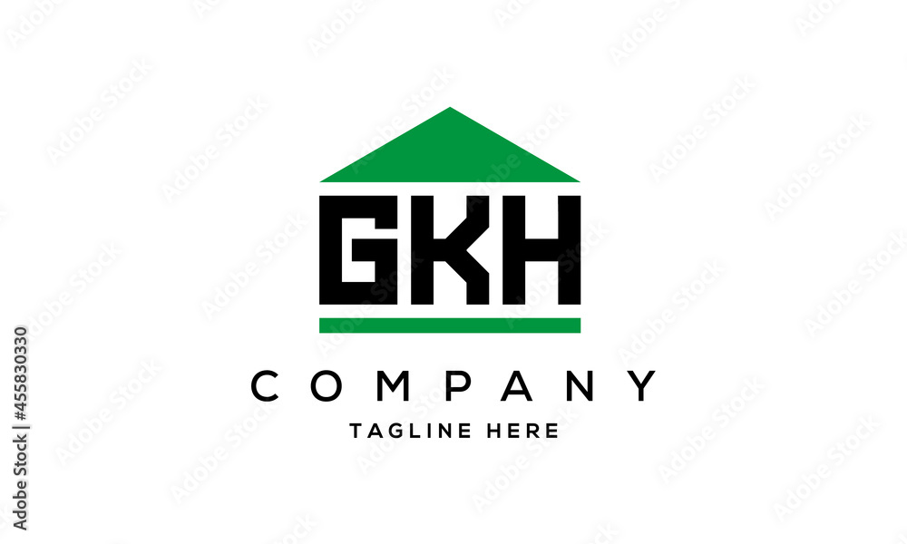 GKH three letter house for real estate logo design GKH three letter house for real estate logo design