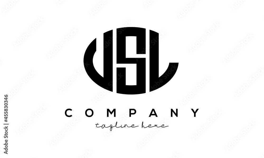 USL three Letters creative circle logo design