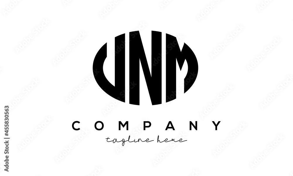 UNM three Letters creative circle logo design