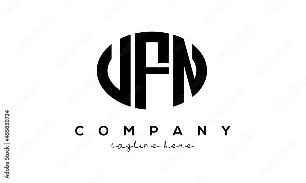 UFN three Letters creative circle logo design