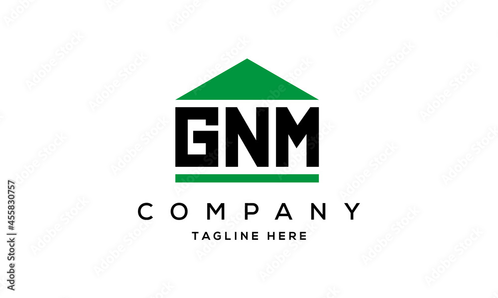 GNM three letter house for real estate logo design GNM three letter house for real estate logo design