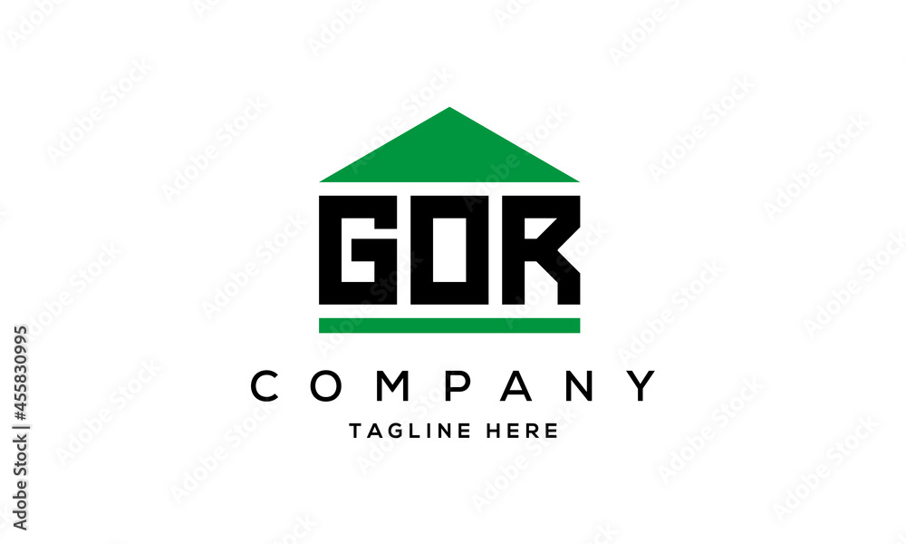 GOR three letter house for real estate logo design