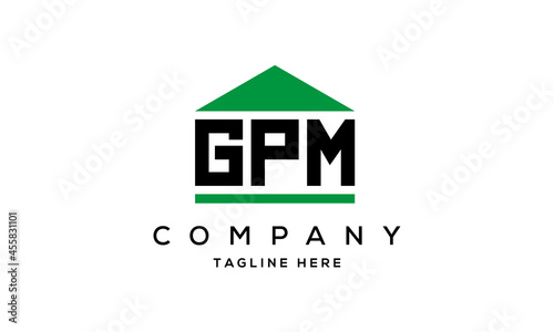 GPM three letter house for real estate logo design