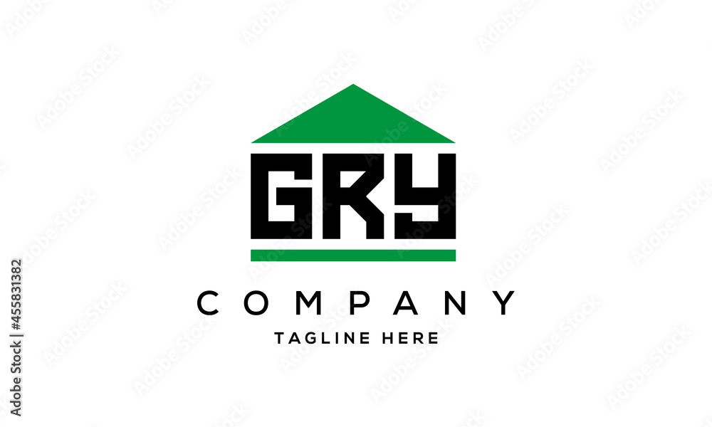 GRY three letter house for real estate logo design GRY three letter house for real estate logo design