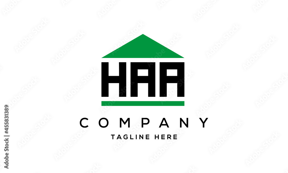 HAA three letter house for real estate logo design HAA three letter house for real estate logo design