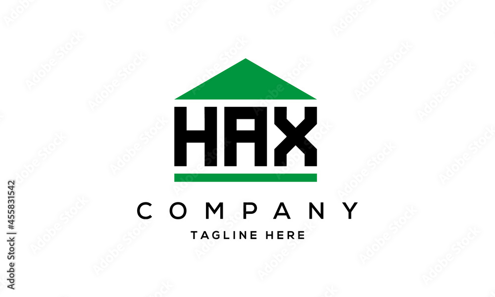 HAX three letter house for real estate logo design HAX three letter house for real estate logo design