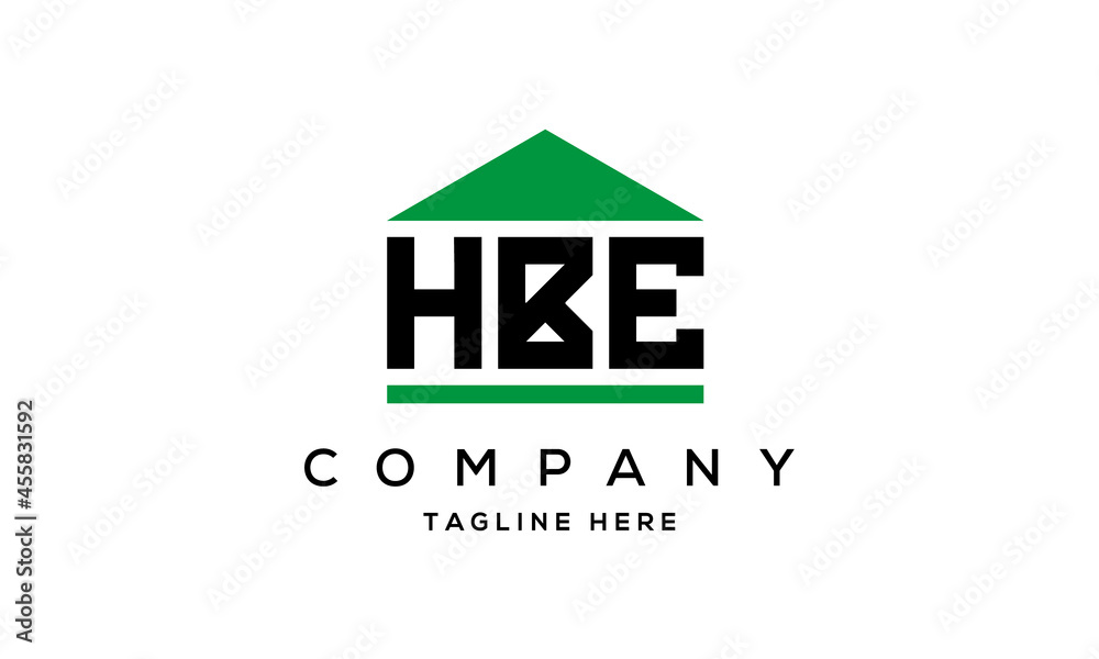 HBE three letter house for real estate logo design HBE three letter house for real estate logo design