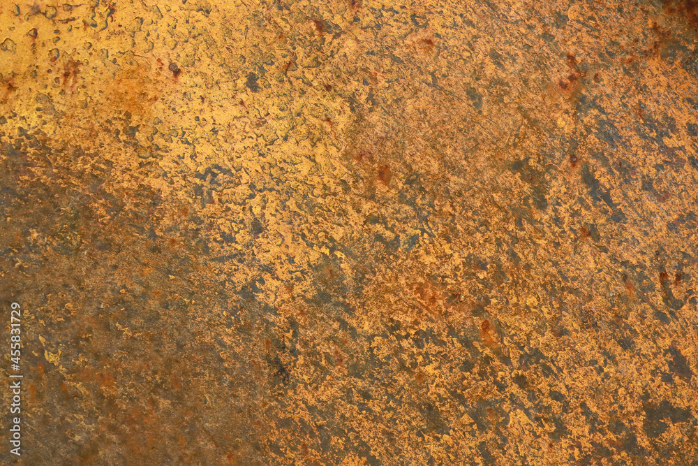 Yellow metal background with rust and scratches Yellow metal background with rust and scratches
