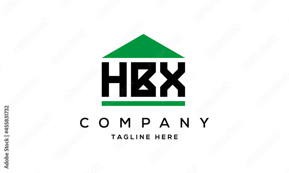 HBX three letter house for real estate logo design HBX three letter house for real estate logo design