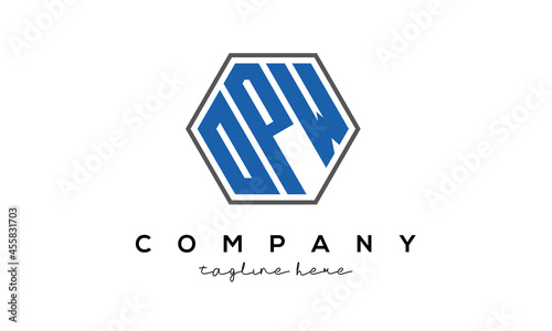 letters OPW creative polygon logo victor template photo