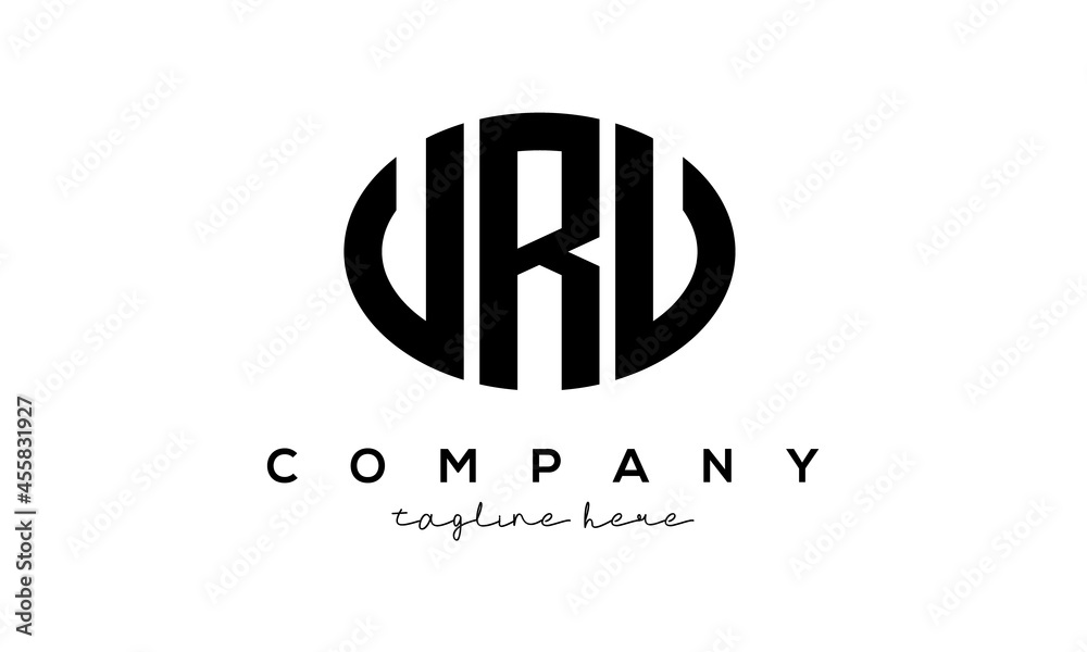 URU three Letters creative circle logo design