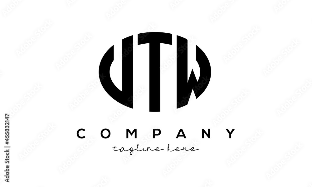 UTW three Letters creative circle logo design