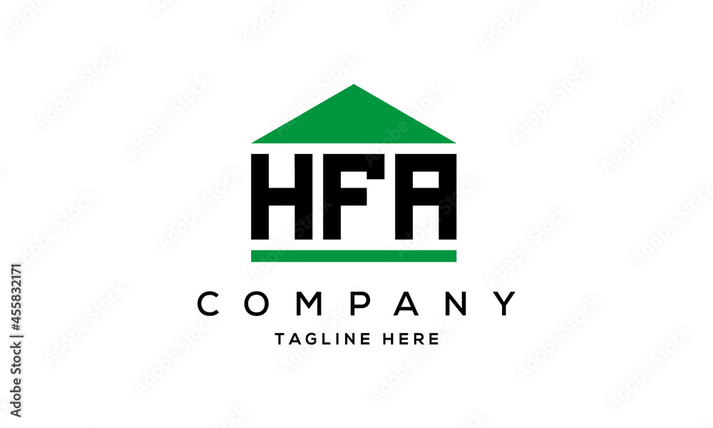HFA three letter house for real estate logo design HFA three letter house for real estate logo design