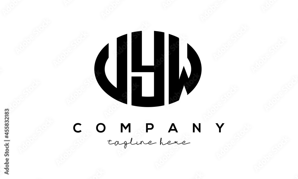 UYW three Letters creative circle logo design