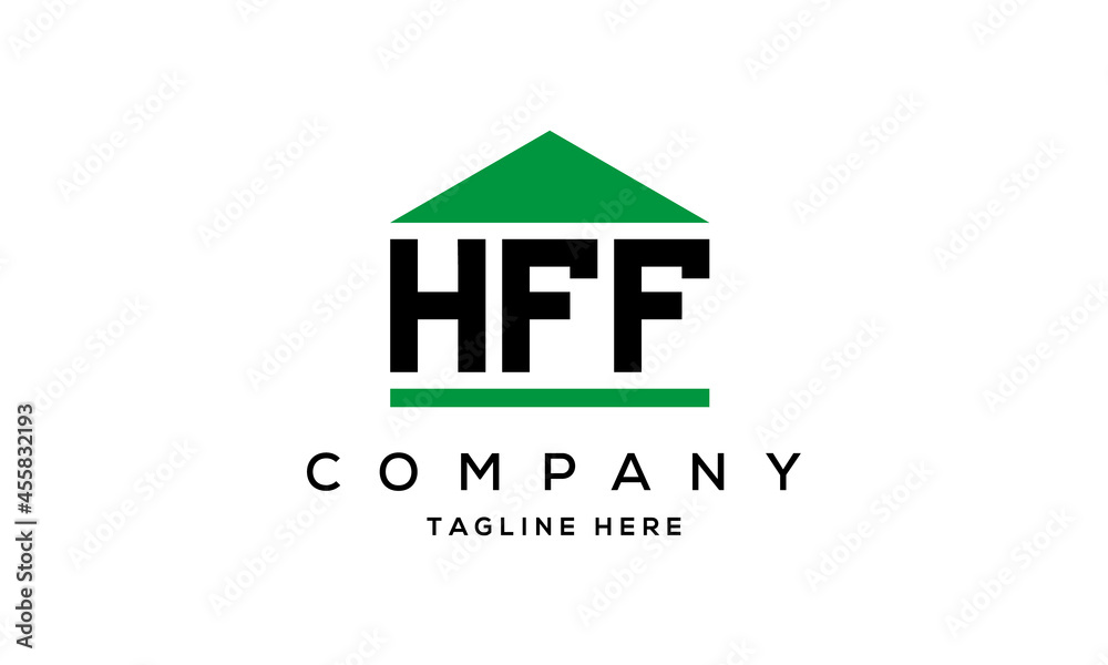 HFF three letter house for real estate logo design HFF three letter house for real estate logo design