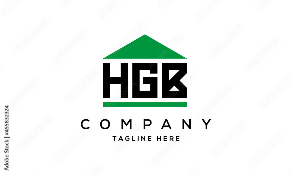 HGB three letter house for real estate logo design HGB three letter house for real estate logo design