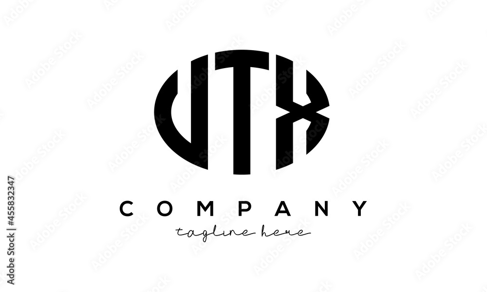 UTX three Letters creative circle logo design UTX three Letters creative circle logo design
