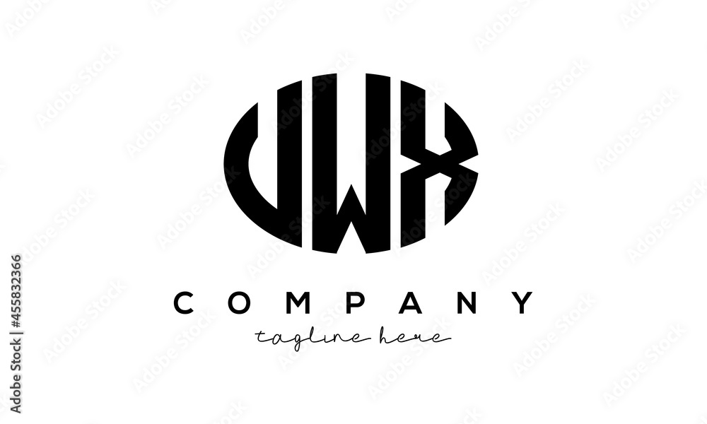 UWX three Letters creative circle logo design UWX three Letters creative circle logo design