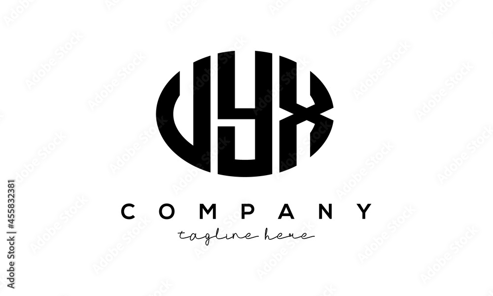 UYX three Letters creative circle logo design UYX three Letters creative circle logo design