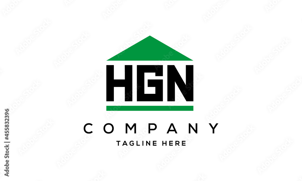 HGN three letter house for real estate logo design HGN three letter house for real estate logo design