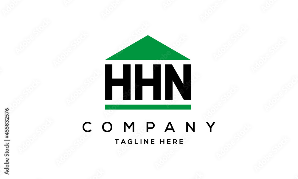 HHN three letter house for real estate logo design HHN three letter house for real estate logo design