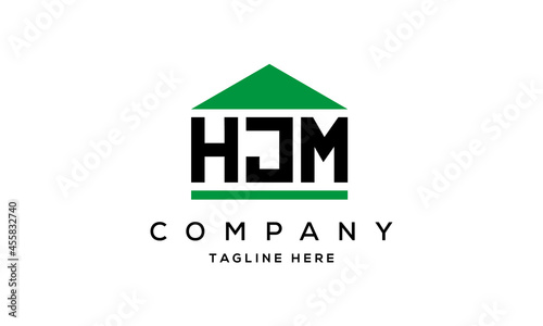 HJM three letter house for real estate logo design