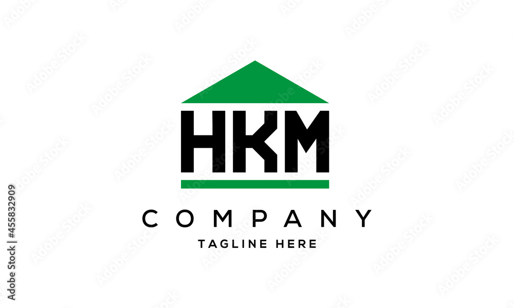 HKM three letter house for real estate logo design HKM three letter house for real estate logo design