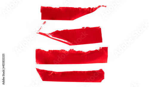 Wallpaper Mural Set of Red tapes on white background. Torn horizontal and different size Red sticky tape, adhesive pieces. Torontodigital.ca