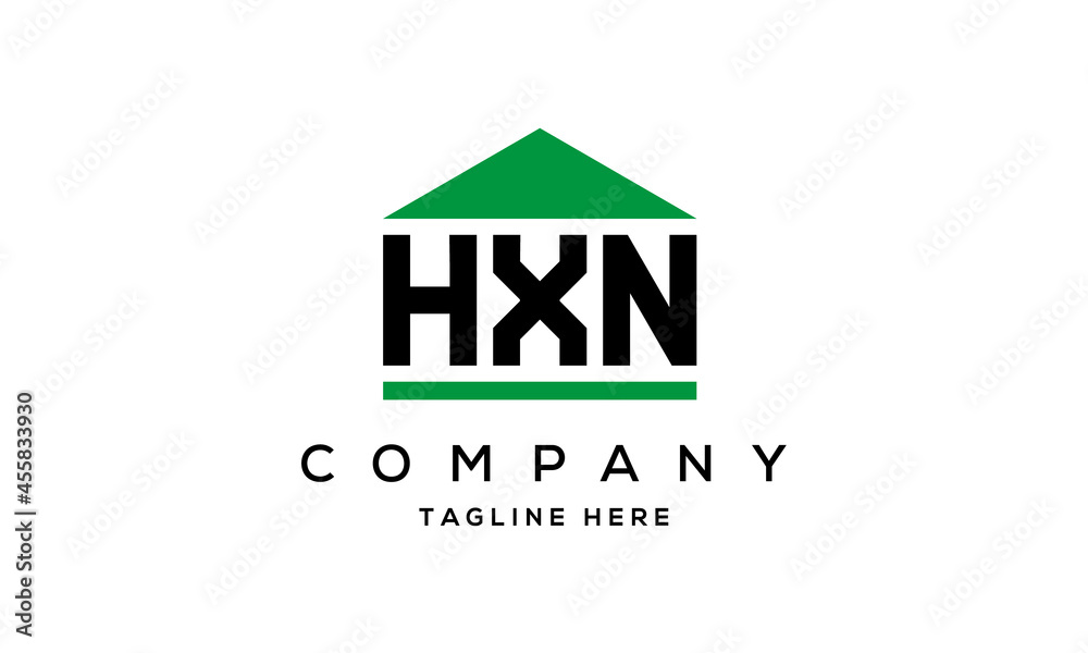 HXN three letter house for real estate logo design