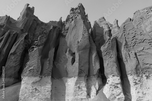 black and white rock peaks background photo